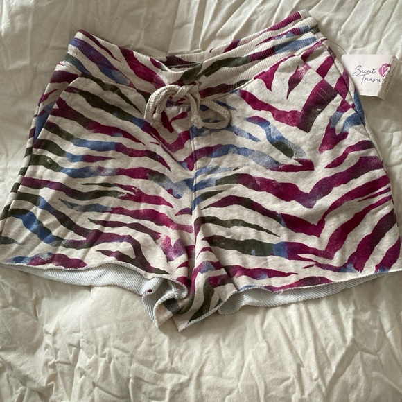 Secret Treasures Women's Zebra Print Athletic Shorts - Pink, Blue, Black - Picture 1 of 2